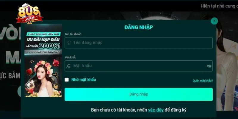 Hướng dẫn đăng nhập 8US nhanh chóng